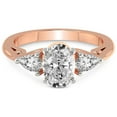thumbnail image 3 of 3 Carat IGI Certified Oval Shape Lab Grown Diamond Engagement Ring | 14K Rose Gold | Leona Three stone Side Pear Shape Lab Diamond Ring | FG-VS1-VS2 Quality Friendly Diamonds, 3 of 5