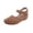 Light Brown, variant on HTHLVMD Closed-Toe Cutout Wedge Sandals, Women's Hollow Out Summer Shoes, Women's Wedge Heels Ankle Strap Low Summer Sandals Closed Toe Hollow Out Orthopedic Bohemia Fishmouth Wedges Sandal, Black 5