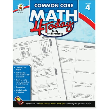 UPC: 0044222231897 | Carson-Dellosa  CDP104593  Common Core Math 4 Today Grade-4 Workbook  1 Each