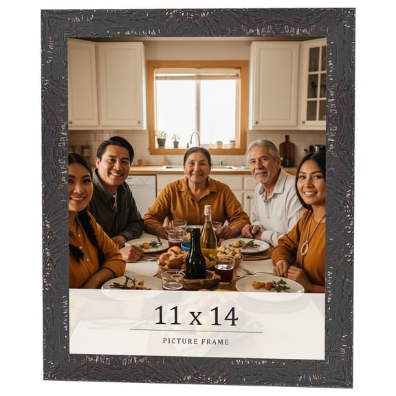11x14 Frame Black Solid Wood Picture Frame Width 1.125 Inches | Interior Frame Depth 0.5 Inches |