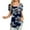 Blue, variant on IROINNID Going Out Tops For Women Fashion Printed Casual Round-Neck Short Sleeve Loose Tops Spring