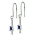 thumbnail image 2 of 14k White Gold Diamond and Sapphire Fancy Earrings 14k White Gold Earrings, 2 of 2
