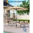 thumbnail image 3 of Arigeas 10ft Solar Patio Umbrella with LED Lights, Outdoor Market Table Umbrella with Push Button Tilt, 8-rib Frame and Crank, 3 of 6