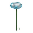 thumbnail image 1 of Baño para pájaros, comedero para pájaros de pie con forma de flor, decoración metálica decorativa, comedero para pájaros para jardín, patio, césped, azul, 1 of 8