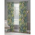 thumbnail image 3 of Dark Green Lemon Birds Sheer Curtains 108 Inch Length 2 Panels Set, Summer Botanical Tropical Voile Window Treatment Semi Sheer Long Curtains Drapes for Bedroom/Living Room/Kitchen 52"x108"x2, 3 of 7
