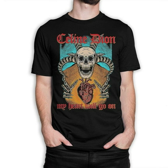 Celine Dion My Heart Will Go On Heavy Metal Graphic T-Shirt – Iconic Ballad Song Tee for Men & Women – Rock & Metal Music Shirt – Unisex Sizes – Music Lover Apparel