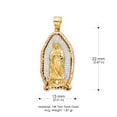 thumbnail image 3 of 14K Two Tone Gold Our Lady of Guadalupe Charm Pendant with 1.9mm Figaro 3+1 Chain Necklace - 20", 3 of 4