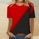 thumbnail image 2 of Camiseta de Manga Corta de Cuello Redondo Impresa Casual de la Moda de las Mujeres, Poliéster Ligero para el Uso Diario, 2 of 8