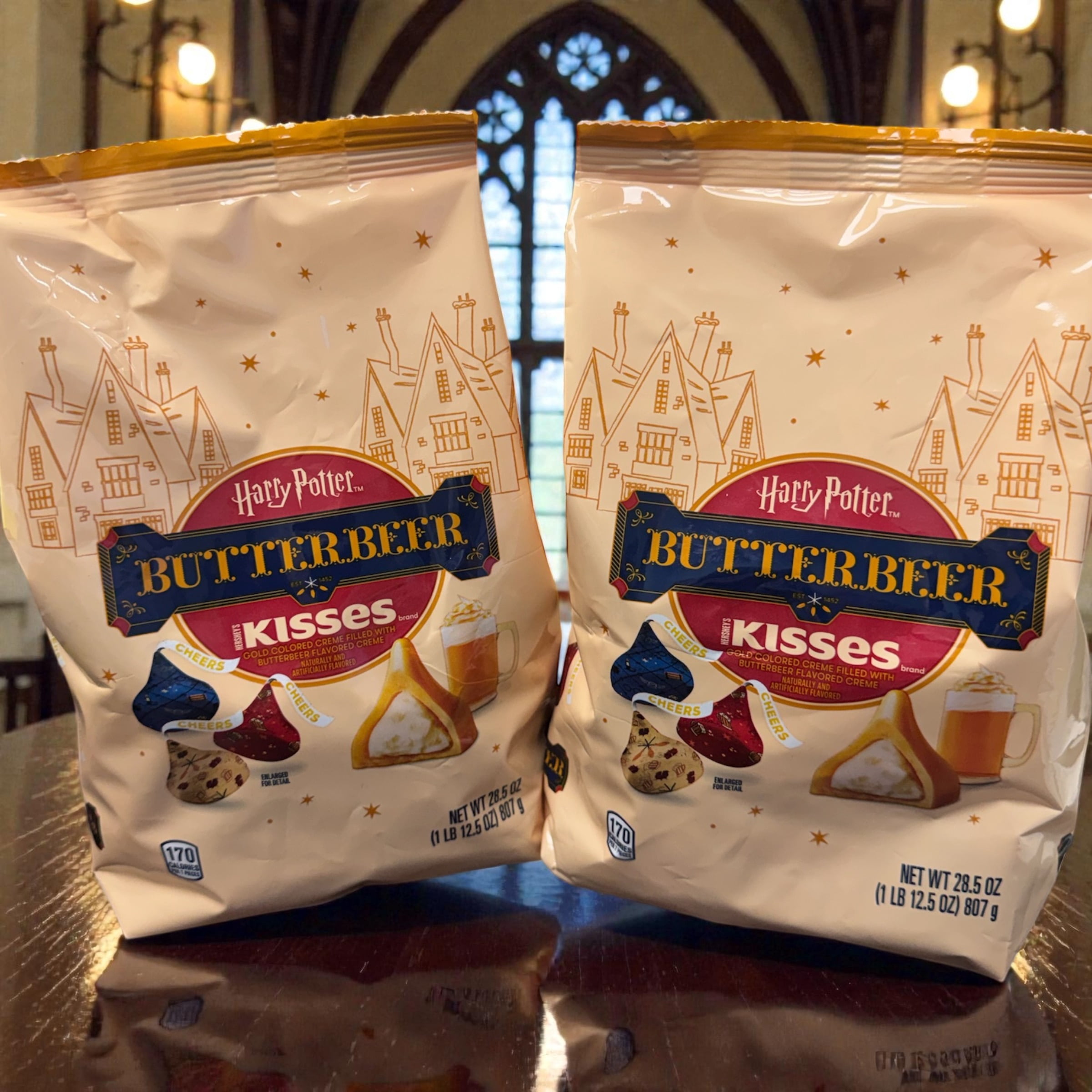 HERSHEY'S KISSES Butterbeer Flavored, Easter Candy Bag, 28.5 oz, Pack of 2