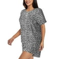 thumbnail image 2 of Wukai Black Leopard Print Women's Pajama Set - Short-Sleeve Top and Shorts with Elastic Waistband and Pockets for Loungewear, Yoga, and Casual Wear-X-Large, 2 of 8