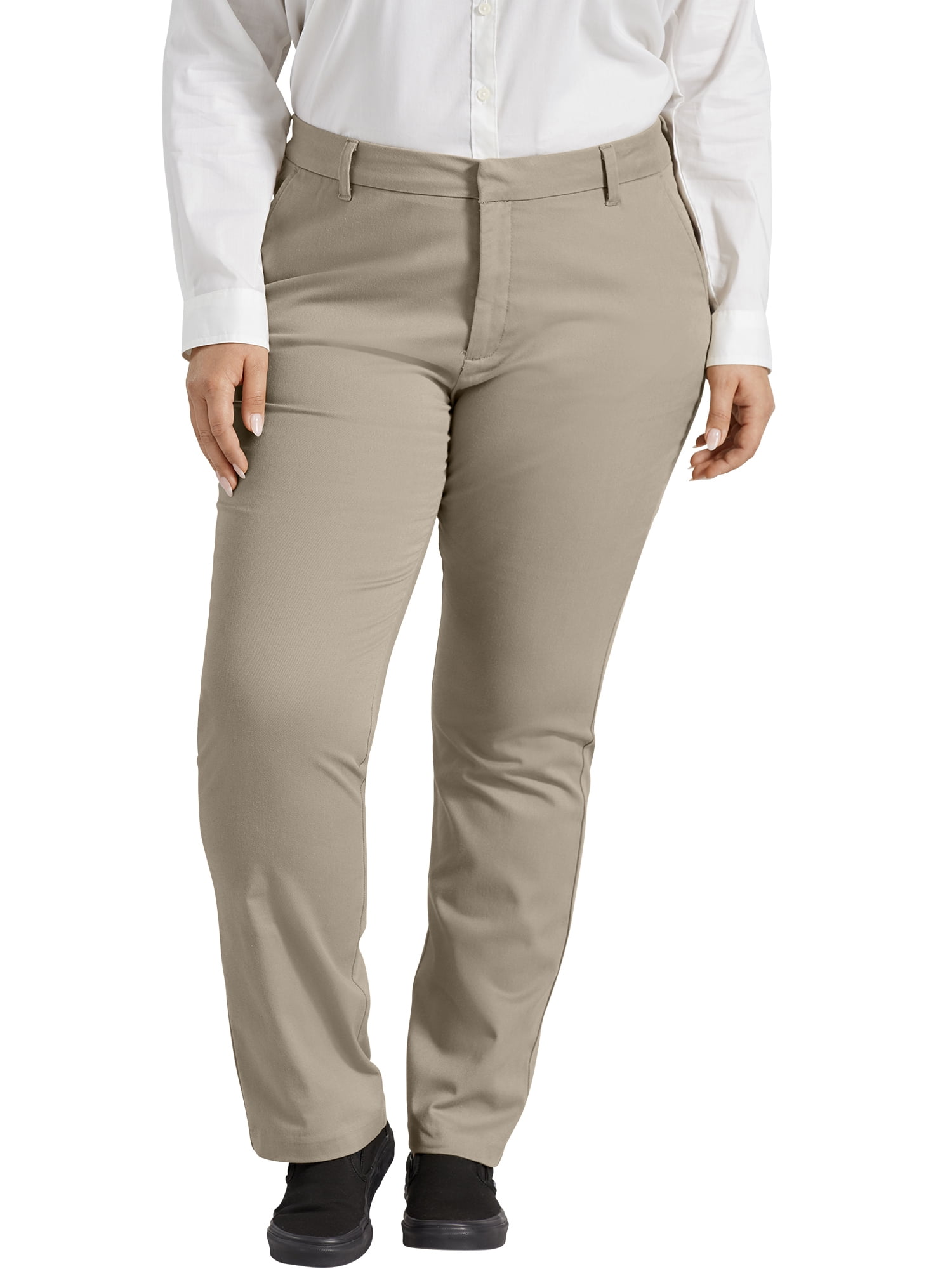 Dickies Women's Plus Perfectly Slimming Curvy Straight Pant
