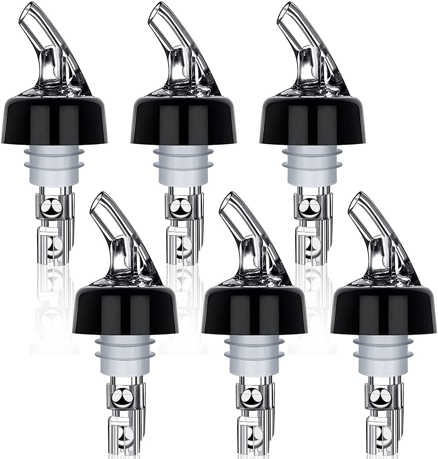 Liquor Bottle Pourers Set of 6 Pourer Pour Spouts 1 oz Measured Measuring Liquor Pourers Shot
