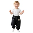 thumbnail image 3 of Toddler 3-4 Years Boys Cargo Joggers Pants Drawstring Jogging Pants Elastic Waist Trousers 6-12 Months 12-24 Months 2T 3T 4T 5T 6T 7T 8T 9T Children Black School Uniform Pants, 3 of 8