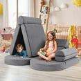 thumbnail image 2 of Gymax 13 PCS Modular Kids Play Couch Versatile Toddler Sectional Sofa Set Grey, 2 of 9