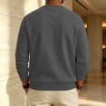 thumbnail image 5 of Men's Fleece Crewneck Sweatshirt Cotton Long Sleeve Pullover Casual Thermal Shirts fall winter fashion comfort solid Sweatshirt Dark Gray XL, 5 of 6