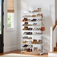 thumbnail image 2 of Ktaxon Shoe Rack 10 Tiers 45 Pairs w/ 8 Hooks, Shoe Storage Cabinet Organizer for Entryway, Hallway, White, 2 of 14