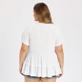 thumbnail image 3 of DARING DIVA Women's Plus Babydoll Tops V Neck Casual Loose Fit Blouses 1X White, 3 of 6