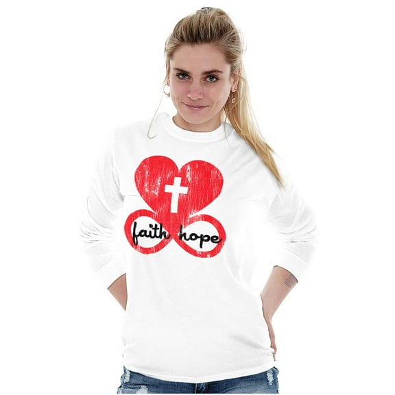 Faith Hope Love Cross Eternal Life Women's Long Sleeve T Shirt Brisco Brands S