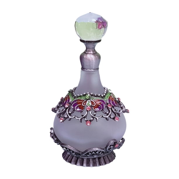 Frasco de perfume, frasco de vidrio para perfume, botella vacía clásica multiusos portátil, perfume violeta