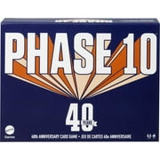 Phase10 Card Game 40Th Anniversary Edition Rummy Style Play for 7 Year Olds & Up