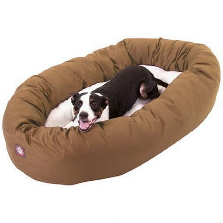 UPC: 0788995612452 | Majestic Pet | Poly/Cotton Sherpa Bagel Pet Bed For Dogs  Khaki  Large