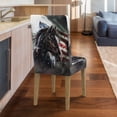 thumbnail image 4 of COEQINE Parsons Chair Slipcovers Set of 2, Stretch Removable Dining Chair Covers Machine Washable, Polyester Spandex Universal Fit Chair Protector for Dining Chairs, Horse American Flag, 4 of 7