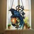 thumbnail image 4 of karymi Gothic Hanging Ornament Stained Glass Crow Suncatcher 2D Window Decor Handmade Art Piece with Scrollwork Home Decor Gift Idea Kids Christmas Gifts Gift Ideas Christmas Party Decorations, 4 of 8