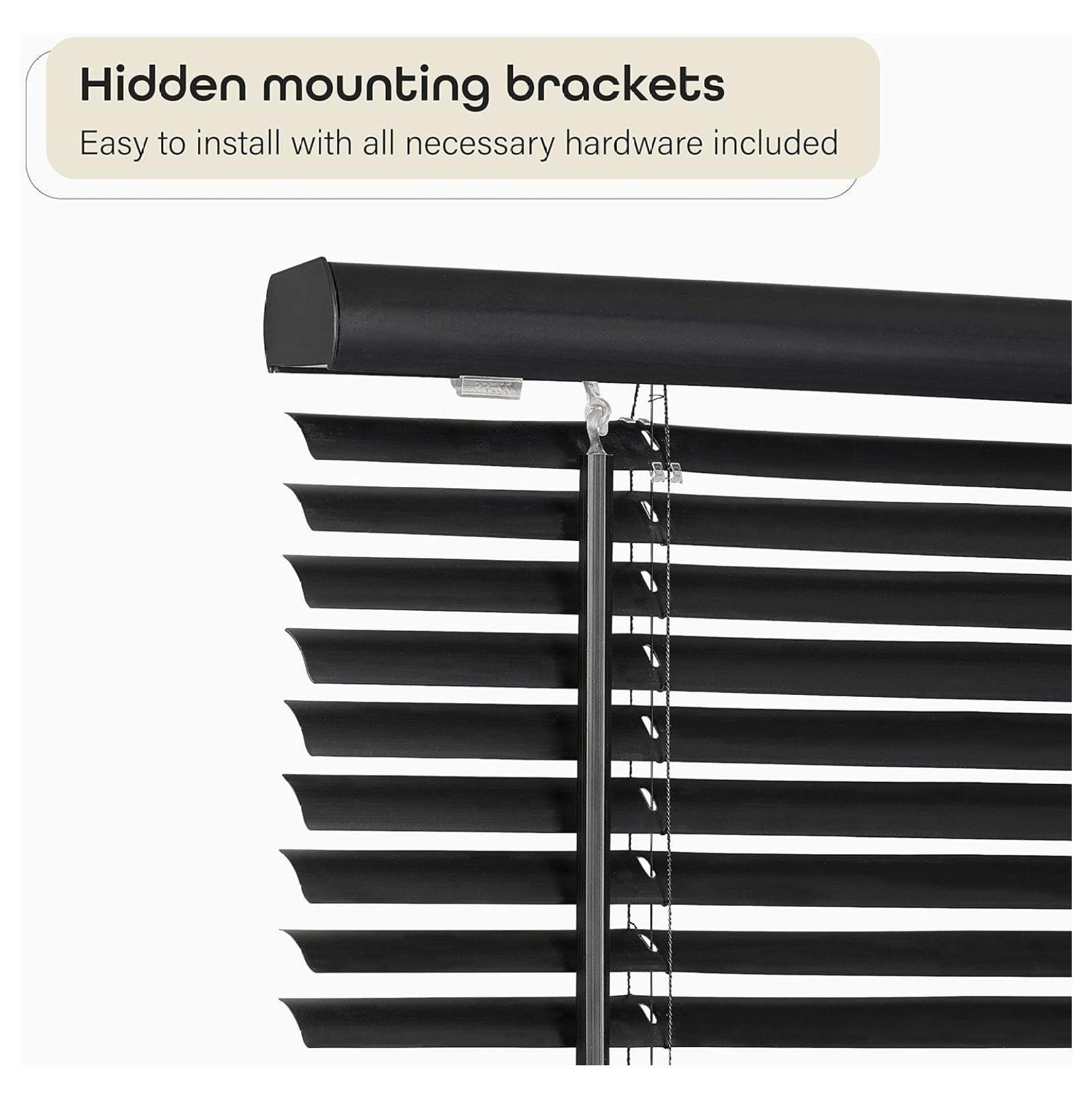 Cordless Light Filtering Mini Blind - 23 Inch Width, 72 Inch Length, 1" Slat Size - Black - Cordless GII Morningstar Horizontal Windows Blinds for Interior by Achim Home Décor