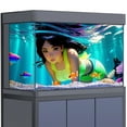 thumbnail image 3 of Aquarium Background Sticker - Girl Diving Coral HD Poster Decoration - for 5-60 Gallon Fish Tanks Terrarium, 3 of 5