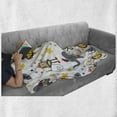 thumbnail image 6 of Circus Soft Flannel Fleece Throw Blanket, Doodle Design of Juggler Monkey and Lion Passing Through Ring Theme, Cozy Plush for Indoor and Outdoor Use, 60" x 80", Multicolor, by Ambesonne, 6 of 6