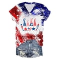 thumbnail image 2 of Camisas de Manga Corta para las Mujeres Día de la Independencia Blusas Estampado Cuello en V Top, Blusas para las Mujeres Casual, 2 of 5