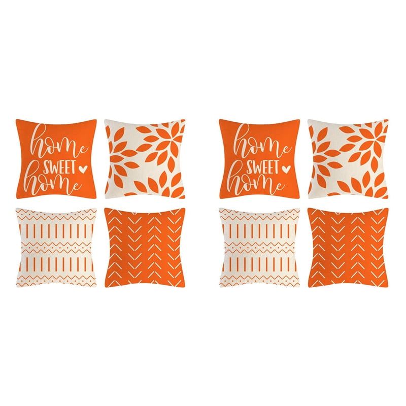 Orange Pillow Covers 18X18 8 Home Decorative Throw Pillow Covers Outdoor Linen Couch Throw