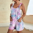 thumbnail image 2 of Women's Summer Wide Leg Linen Jumpsuits Dressy V Neck Sleeveless Casual Pants Rompers 2024 Vacation Beach Outfits, 2 of 2