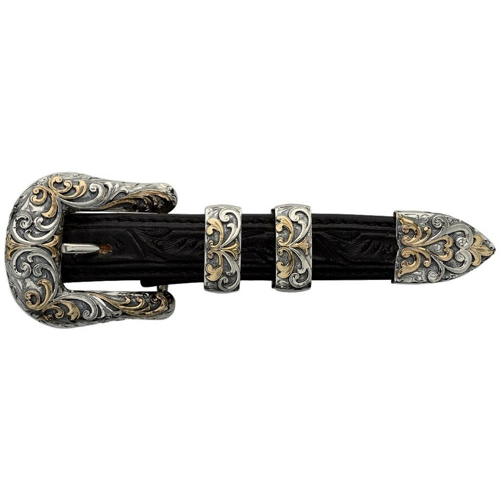 Vogt Silversmiths Vogt Western Men Buckle Set The Ponderosa Hand Cut