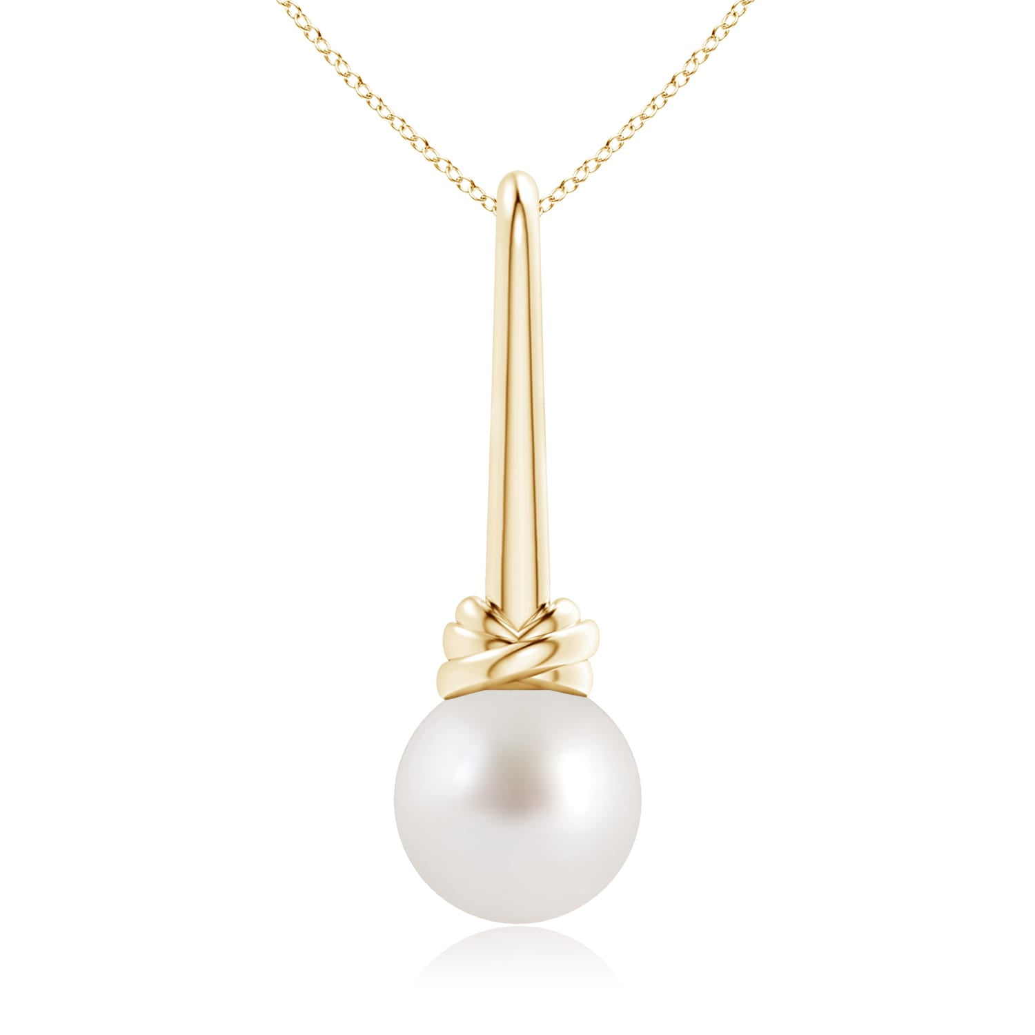 AAA 11-10mm real natural south sea white round pearl pendant 14k Yellow Gold 