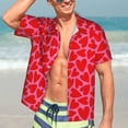 thumbnail image 5 of Lsque Love Heart pattern Hawaiian Shirt for Men, Unisex Summer Beach Casual Short Sleeve Button Down Shirts-XX-Large, 5 of 9