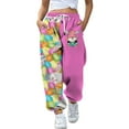 thumbnail image 4 of Pantalons de Survêtement Amples de Pâques pour Femmes Poches Taille Haute Imprimé Patchwork Sport Jogger, 4 of 5
