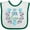 White and Green, variant on Inktastic My Opa Loves Me with Flowers and Hearts Boys or Girls Baby Bib