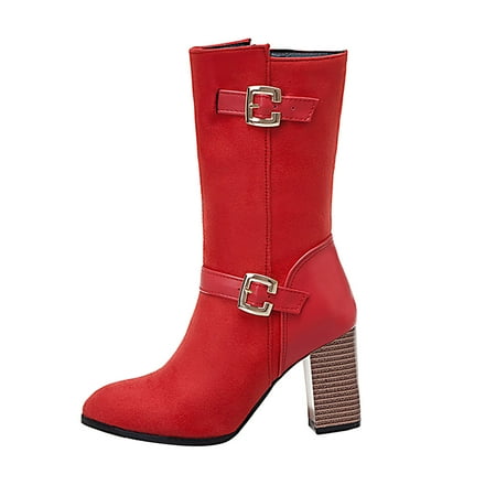 

Winter Savings Clearance Deals 2022! Juebong High Heeled Thick Heeled Women s Boots Fashion Glamour Women s Boots