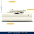 thumbnail image 3 of HNB Store 600 TC Egyptian Cotton Full XL Bed Sheet Set Include's - 18" inch Deep 4 Piece Sheets | Ivory Solid, 3 of 6