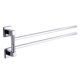 thumbnail image 1 of Toallero Giratorio de 2 Barras para Baño, Soporte de Pared para Cocina, Ahorra Espacio, Organizador de Toallas de Aluminio., 1 of 5