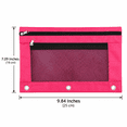 thumbnail image 6 of Daveitl 3 Ring Binder Dual Zipper Pencil Pouch, PVC Window Cloth Stationery Document Storage Bag, 9.84 x 7.09 Inches, Multiple Color Options, 6 of 7