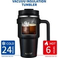 thumbnail image 4 of 20 oz Insulated Coffee Mug Tumbler with Handle, Stainless Steel Travel Mug Tumbler with Lid and Straw,Double Wall Vacuum Leak Proof Ice Coffee Thermal Cup, Black, 4 of 4