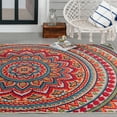 thumbnail image 2 of Loomaknoti Fortune Phraderix 6' x 9' Gray Medallion Indoor/Outdoor Area Rug, 2 of 6