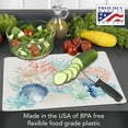 thumbnail image 2 of Cut N' Funnel "Sea Plants & Shells" Designer Flexible Plastic Cutting Board Mat 15" x 11.5", 2 of 7
