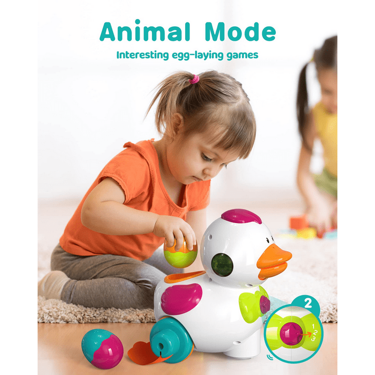 Drkicsy Dancing Space Duck Toy, Space Duck Dancing Musical Interactive Toy, Electric Dancing Duck Toy Baby Musical Toys, Cute Singing Walking Duck Toys With Music LED Lights For Kids Birthday Gifts