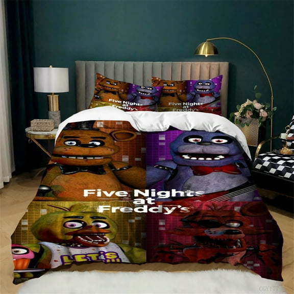Five Nights at Freddy's Bedding Set All Season Super Soft Quilt Cover Light-Weight Duvet Cover with 2 Pillow Shams