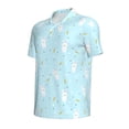 thumbnail image 2 of Balery Cute Bunny Printed Men’s Short Sleeve Polo Shirt, Midweight Men's Shirt,Golf Polo shirts -3X-Large, 2 of 9