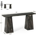 thumbnail image 2 of Tribesigns Rustic Console Table Wood Entryway Table for Living Room, 63 inch Narrow Sofa Table Farmhouse Vintage Couch Table with Double Pedestal Base for Entrance, Black, 2 of 5