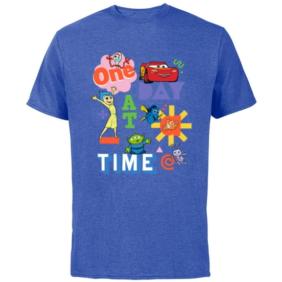 Disney PIXAR Feelin’ Fine One Day At A Time - Short Sleeve Cotton T-Shirt for Adults - Customized-Royal Heather